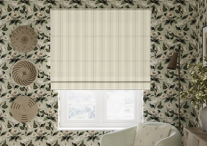 Trellis Prints, Noble Stripe Bud Green - Twist&Fit Roman Blind - Image 3